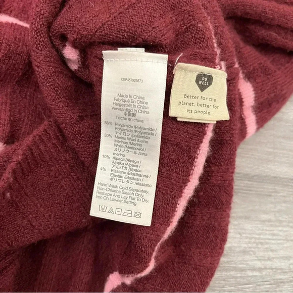 Madewell Colorful Striped Mock Neck Wool Alpaca Blend Soft Knit Sweater Retro XS - Picture 6 of 10